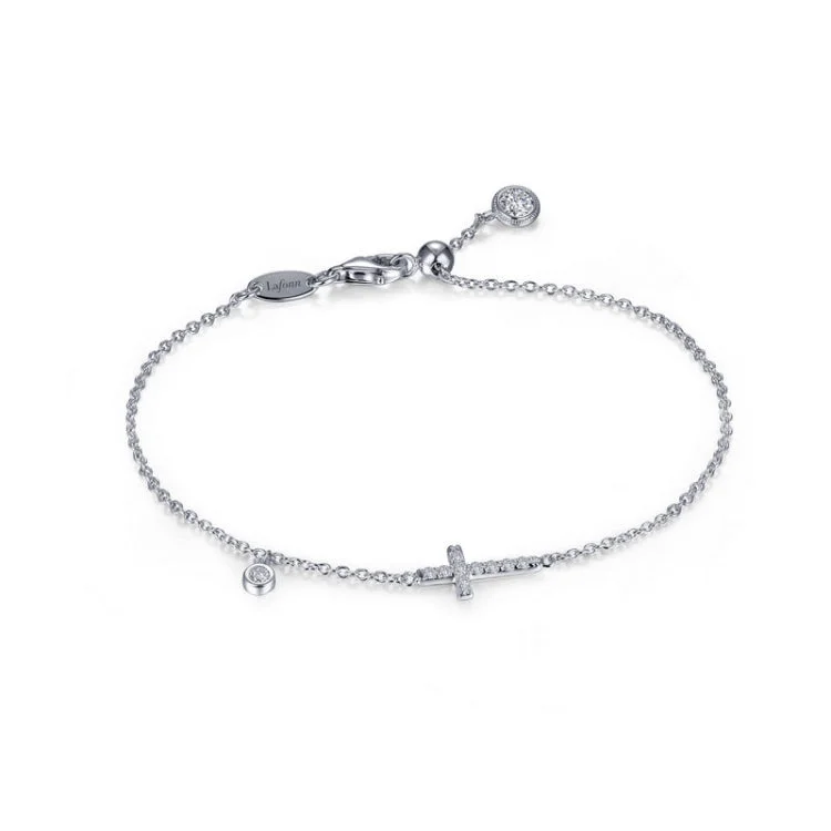 women's bracelets with celestial motifs -Sideways Cross Bracelet