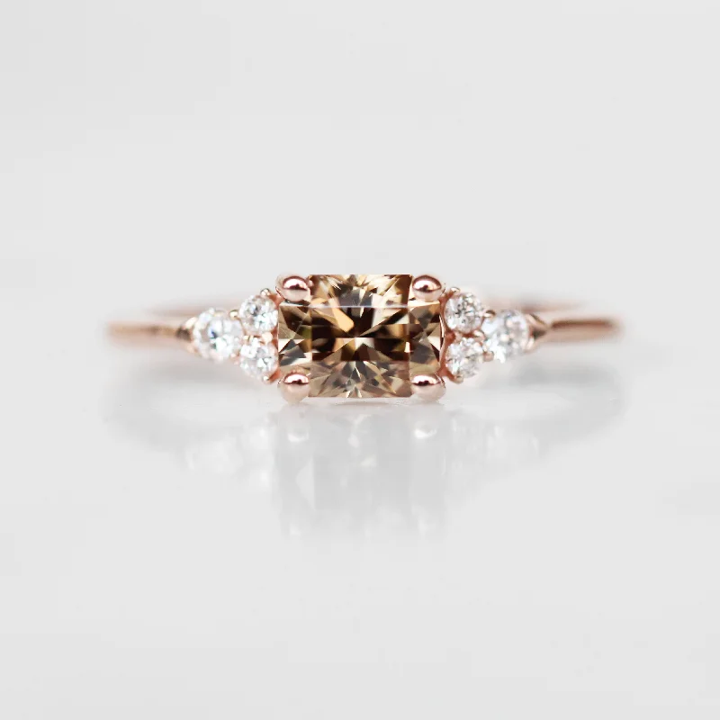 women's engagement rings with ruby -Cadence Ring with a 1.13 ct Imperial Zircon and Diamonds in 10k Rose Gold - Ready to Size and Ship