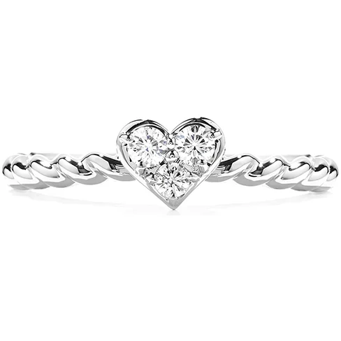 women's engagement rings with pearl -Hearts On Fire Diamond Bar Heart Stackable Ring