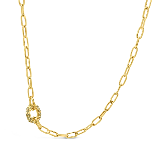 women's necklaces with infinity pendant -Gold Chain with Diamond Link