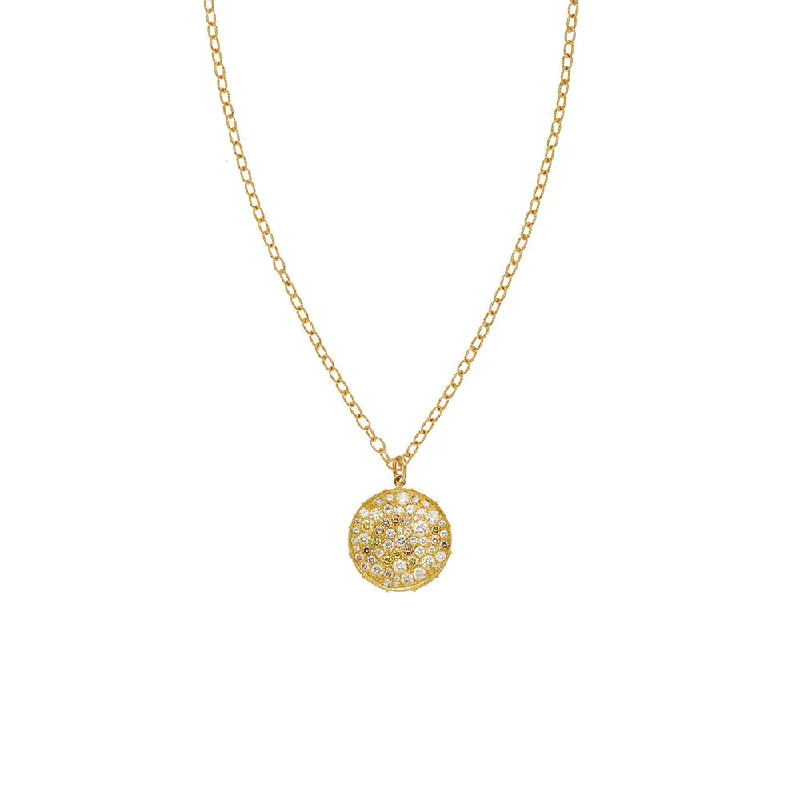 women's necklaces with statement necklace -18 Karat Yellow Gold Confetti Pendant with Multi Colored Diamonds