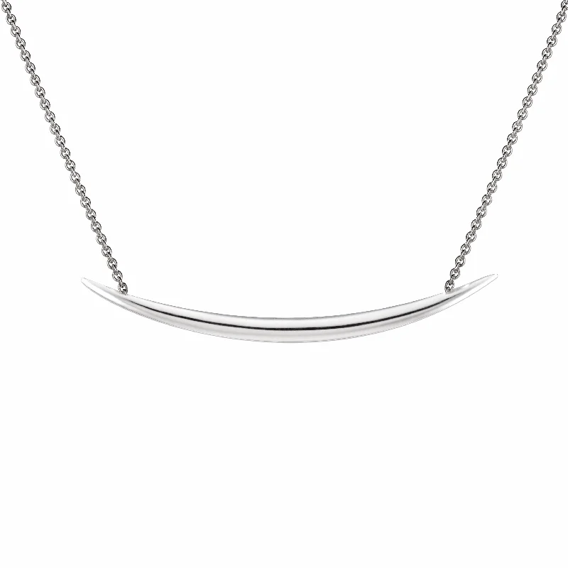 women's necklaces with statement piece -Quill Pendant - Silver