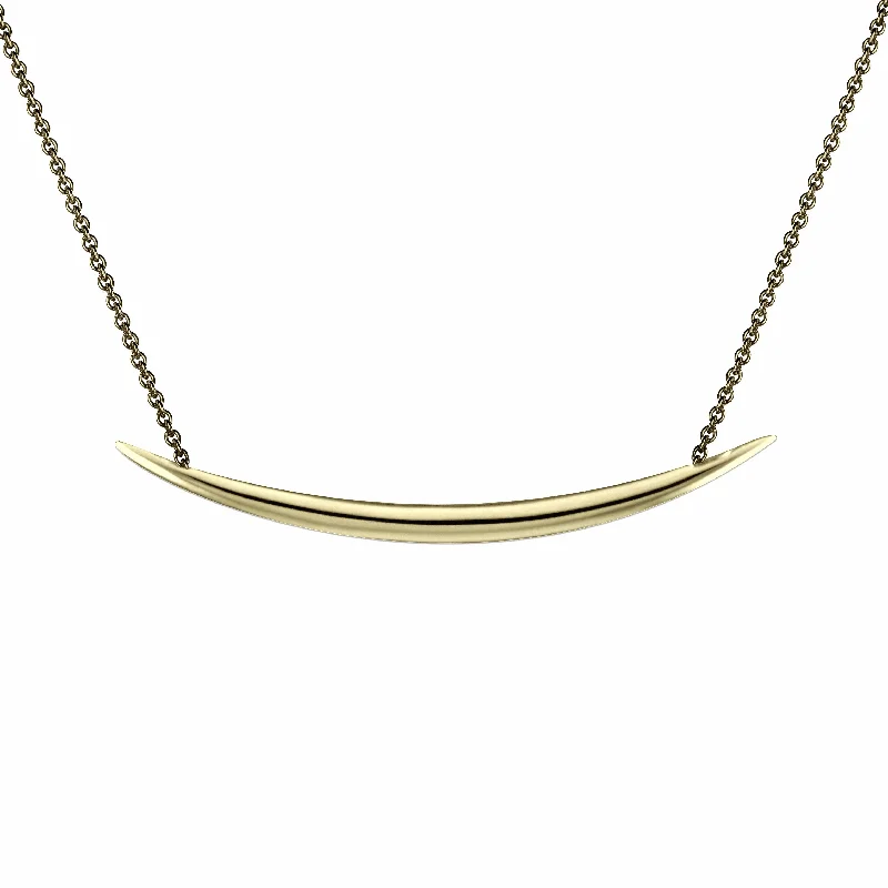 women's necklaces diamond -Quill Pendant - Yellow Gold Vermeil