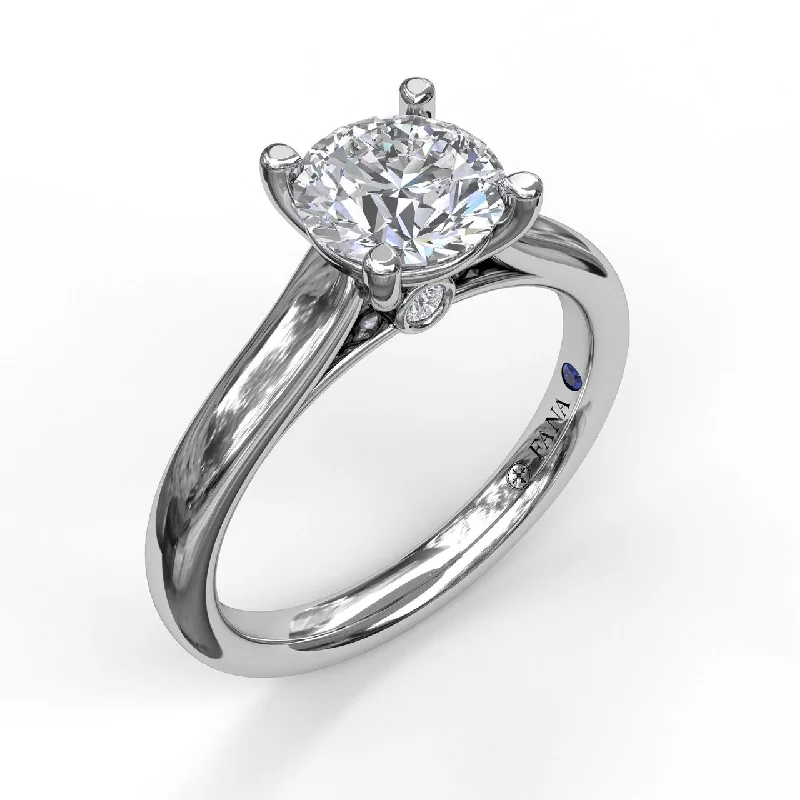 women's engagement rings with minimalist design -Fana Classic Solitaire With Peek A Boo Diamond 3407