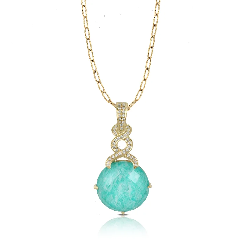 women's necklaces with modern chain -Doves Amazonite Pendant