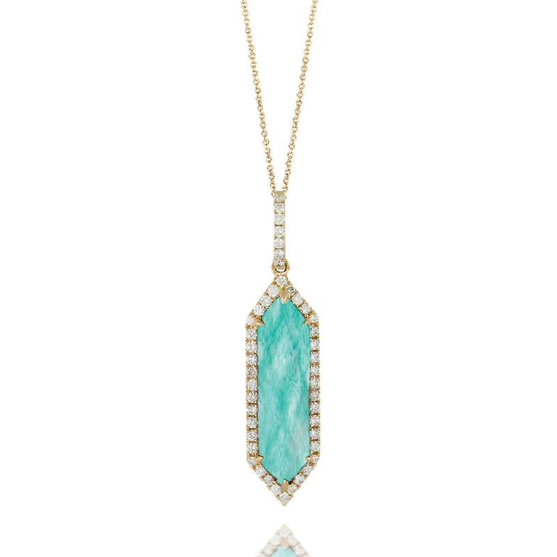 women's necklaces with smooth finish -Doves Amazonite Pendant