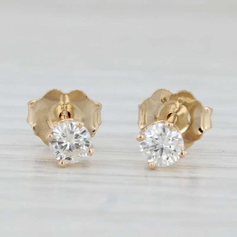 women's earrings with gemstone -0.35ctw Diamond Stud Earrings 14k Yellow Gold Round Solitaire Studs