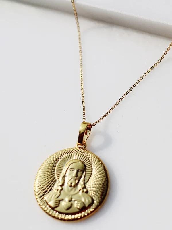 women's necklaces with pendant and charm -Holy Medallion