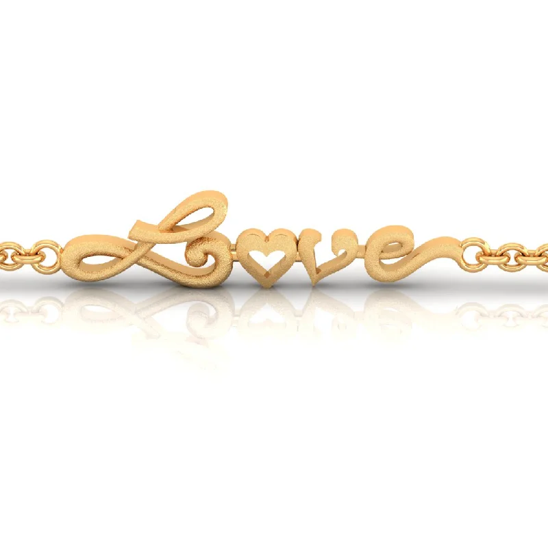 women's bracelets with polished silver -14k 'love' Word Gold Bracelets With O Heart