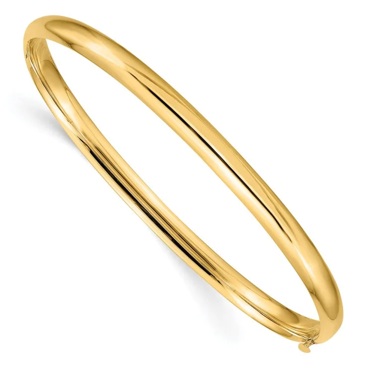 women's bracelets with delicate look -14k 3/16 Oversize High Polished Hinged Bangle Bracelet