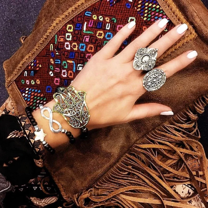 women's rings with luxurious finish -Anatolian Boho Ring - "Iznik"