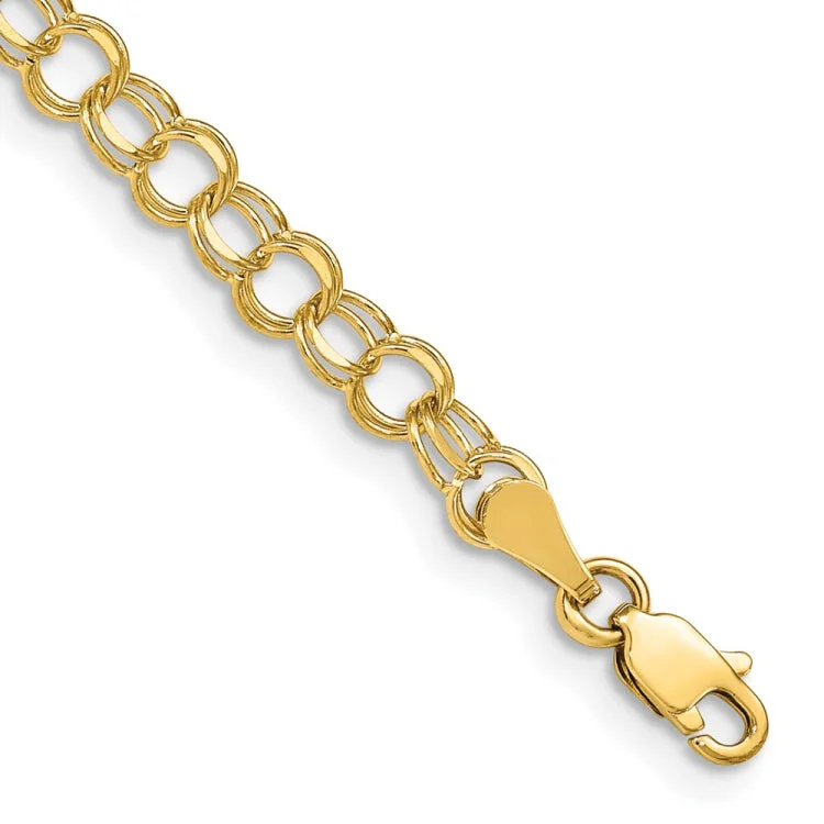 women's bracelets with double chain -14k Double Link Charm Bracelet