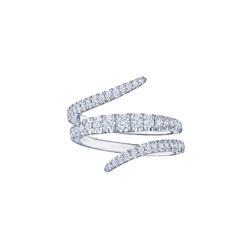 women's engagement rings with heart-shaped diamond -KWIAT Vine Collection Wrap Ring with Diamonds R-30034-0-DIA-18KW