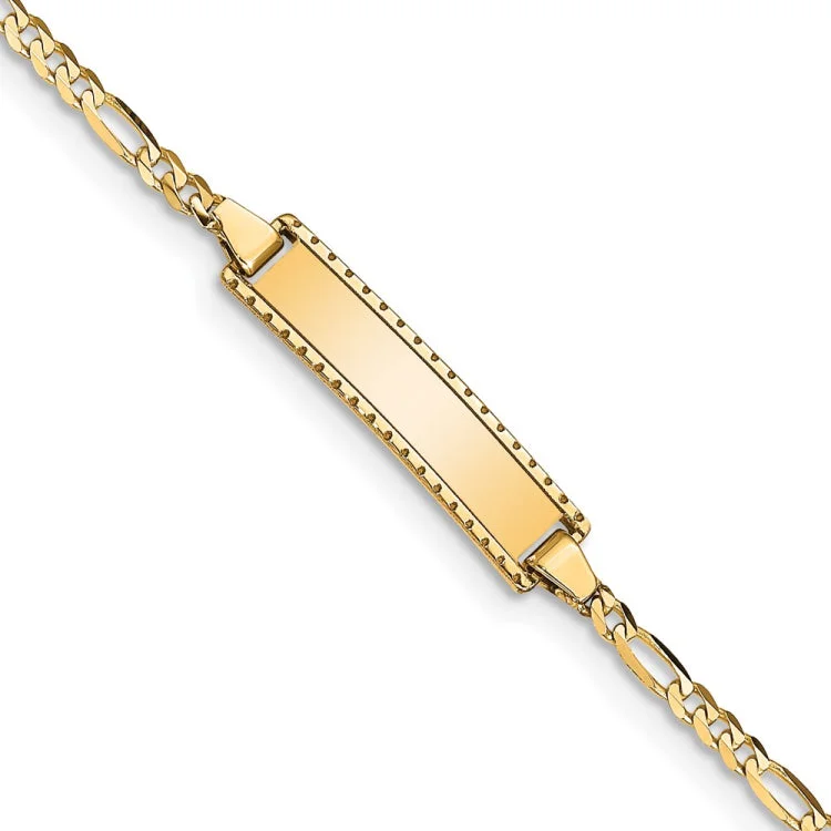 women's bracelets diamond -14k Children's Figaro Link ID Bracelet