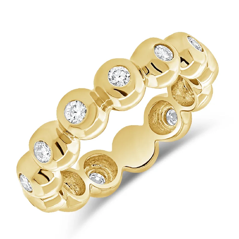 women's engagement rings with heart-shaped diamond -Timeless 14K Gold Diamond Ball Eternity Ring