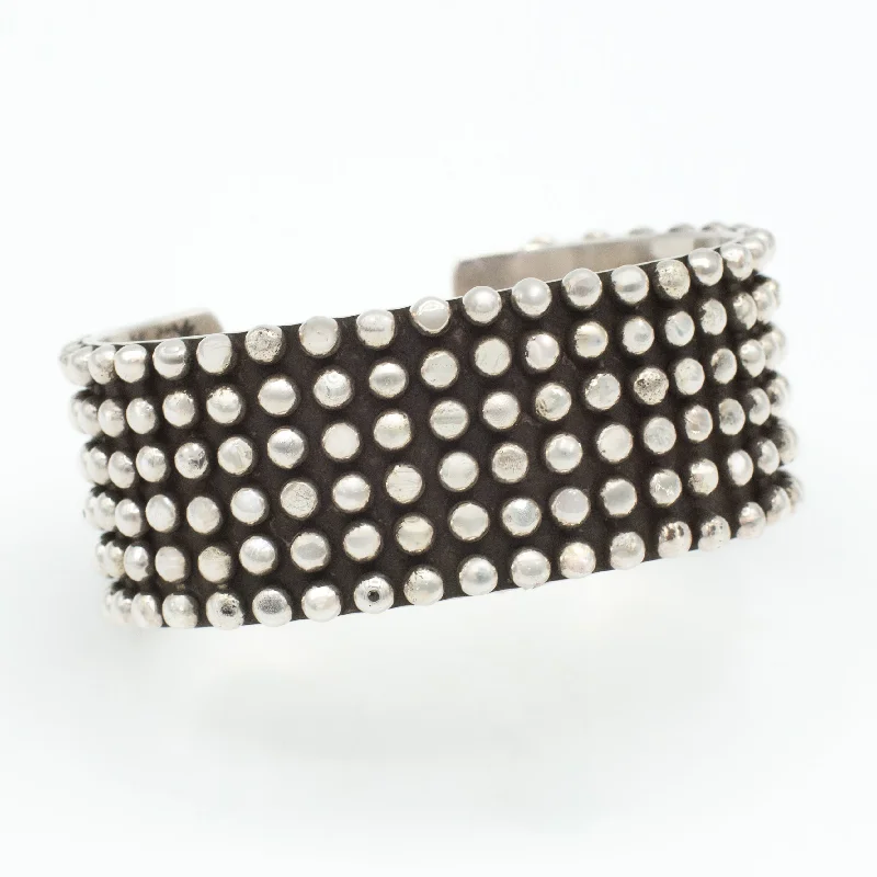 women's bracelets with mixed metals -Pricilla Apache Navajo Handmade Sterling Silver Cuff Bracelet