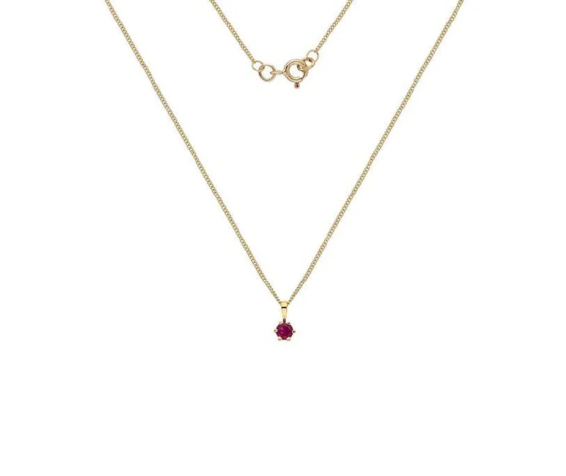 women's necklaces with vintage charm -9ct Gold & 4mm Claw Set Ruby Pendant