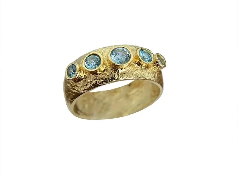 women's rings with luxurious gold finish -Yaron Morhaim Gold and Blue Topaz Ring