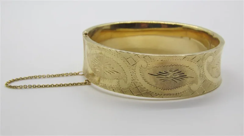 women's bracelets with engraved details -Gold Bracelet