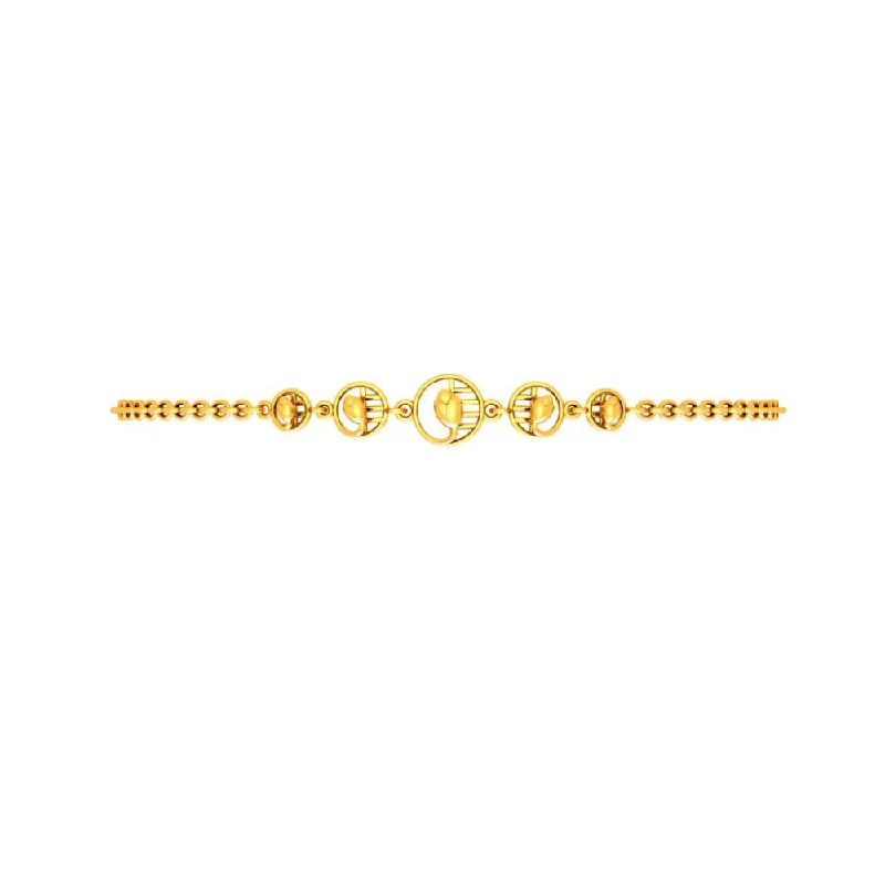 women's bracelets with spiral bands -Blossoming Flower Gold Bracelet