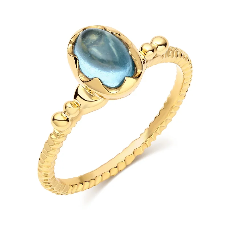 women's rings with open band -Wishing Well Aquamarine "Calypso" Ring