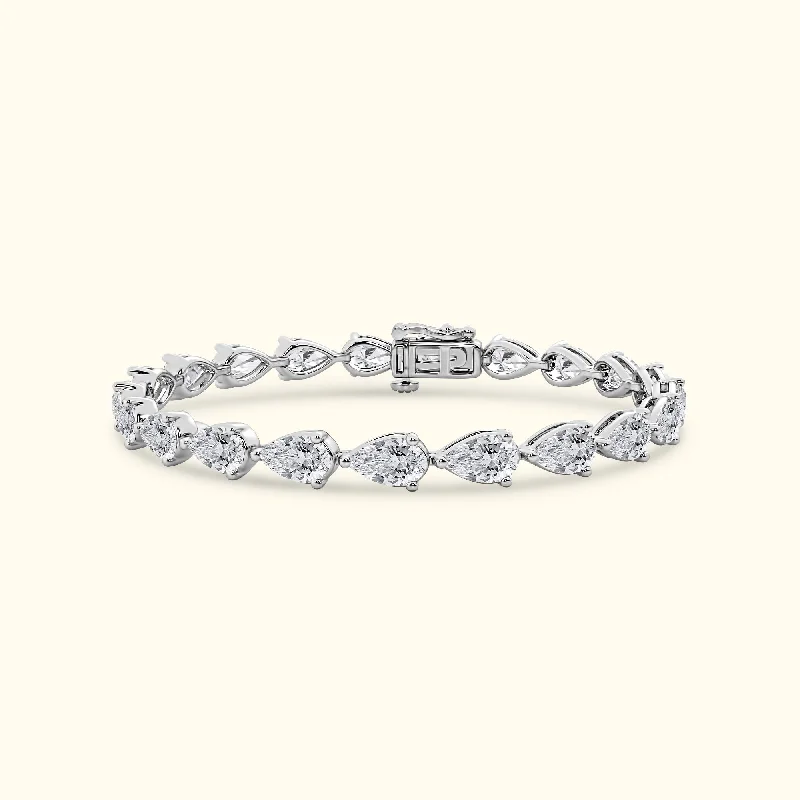 women's bracelets with unique carvings -11.13ct Pear Shaped Tennis Bracelet