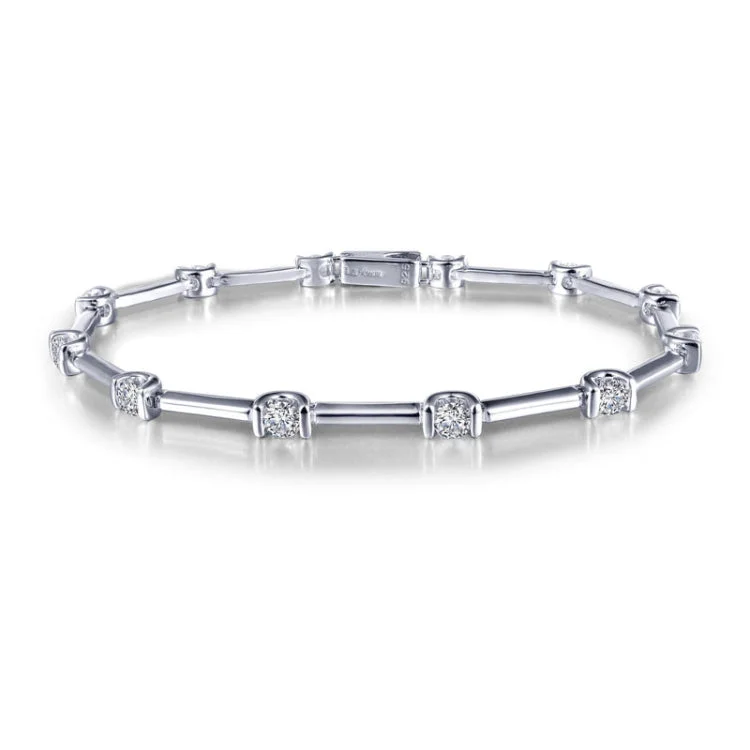 women's bracelets with mixed metals -Semi-Bezel Link Bracelet