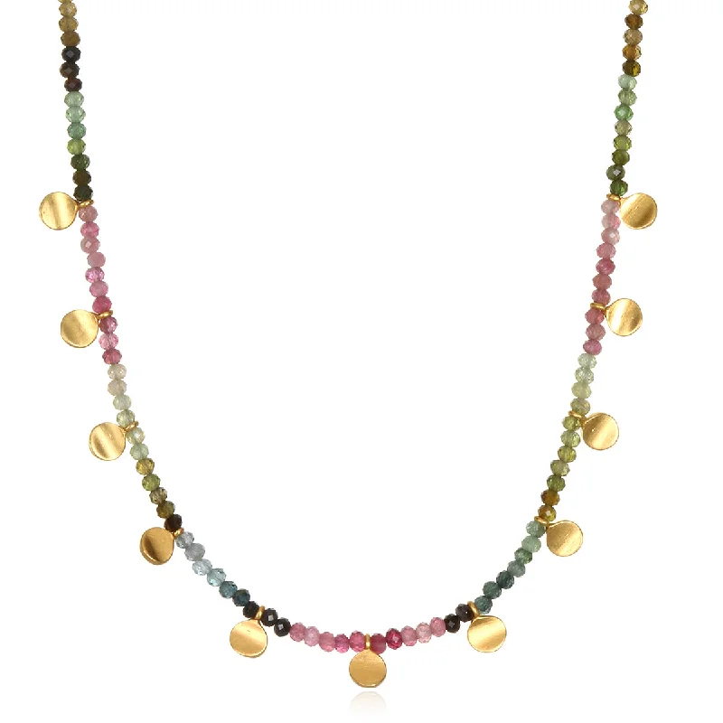 women's necklaces with heart and gemstone -Peace & Protection Tourmaline Choker