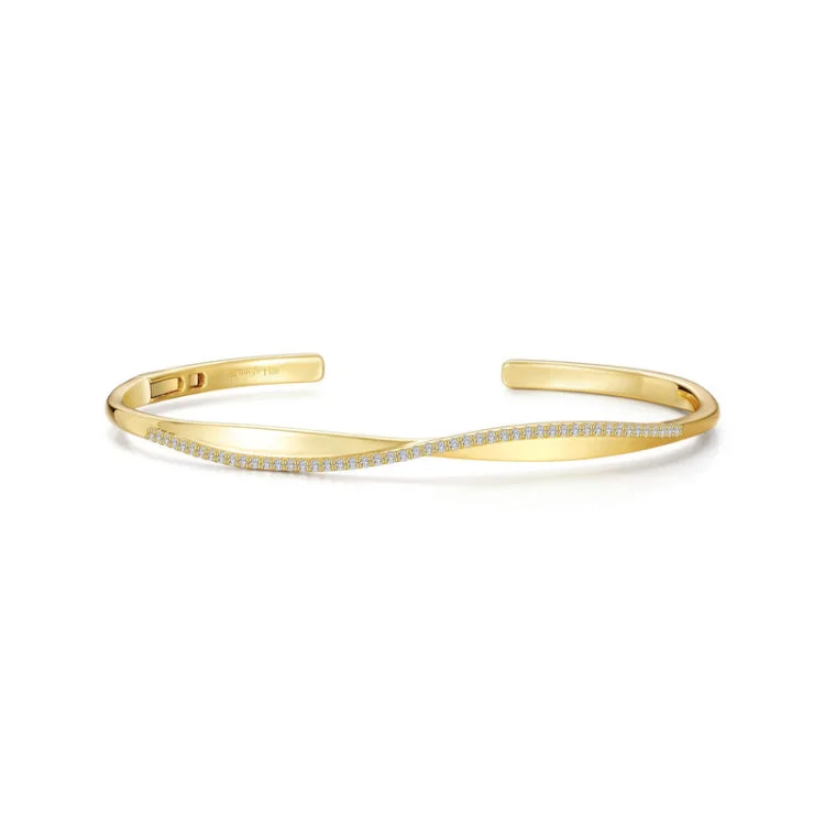 women's bracelets with white gold finish -Open Hinged Bangle Bracelet