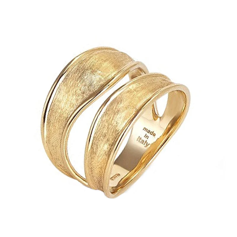 women's rings with intricate details -MARCO BICEGO LUNARIA 18CT YELLOW GOLD SPLIT RING